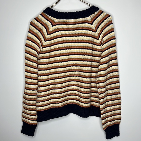 Nwt Madewell Arden V-Neck Crop Pullover Sweater in Stripes Large - Picture 13 of 13